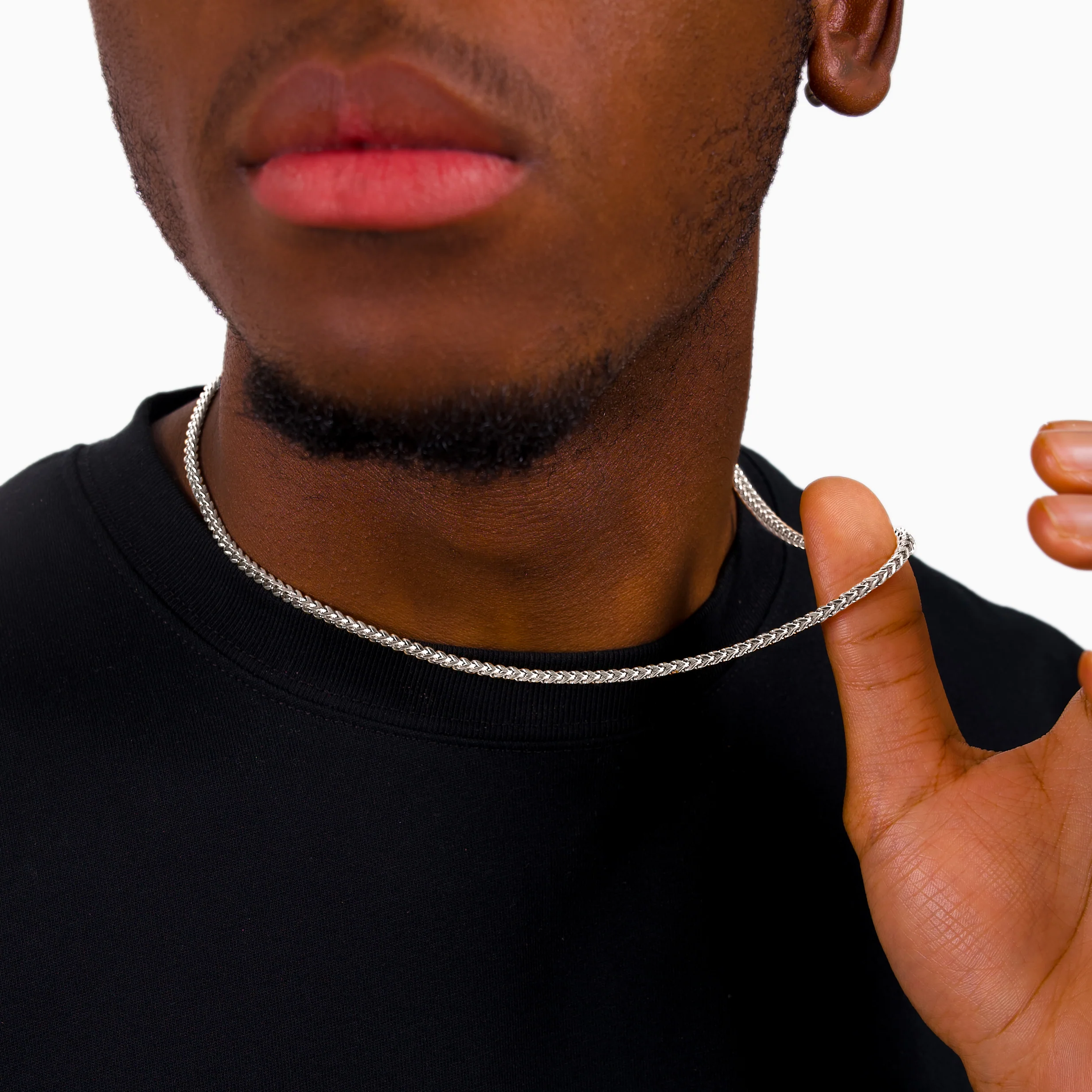 Chaîne Franco 3 mm argentée - Image 3